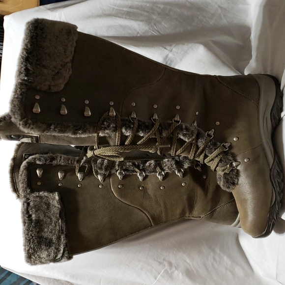 The north face tall lace up leather waterproof 200 gram insulated boots - Picture 1 of 10